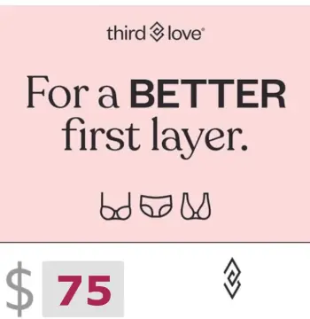 ThirdLove $75 Gift Card US