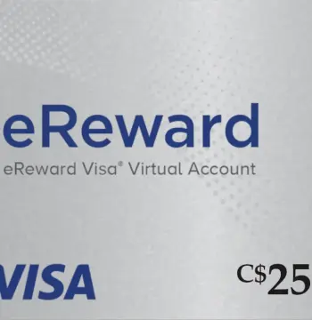 Prepaid Visa eReward CAD 25 Gift Card CA