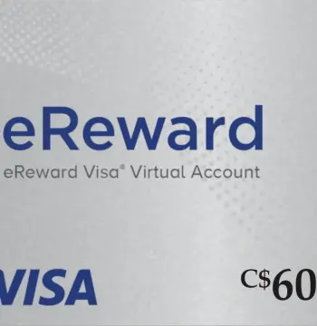 Prepaid Visa eReward CAD 60 Gift Card CA