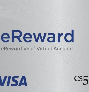 Prepaid Visa eReward CAD 5 Gift Card CA