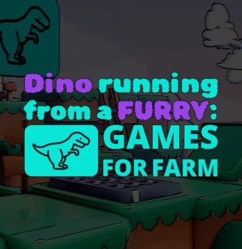 Dino running from a FURRY: GAMESFORFARM PC Steam CD Key