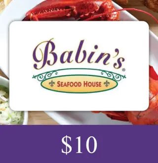 Babins Seafood House $10 Gift Card US
