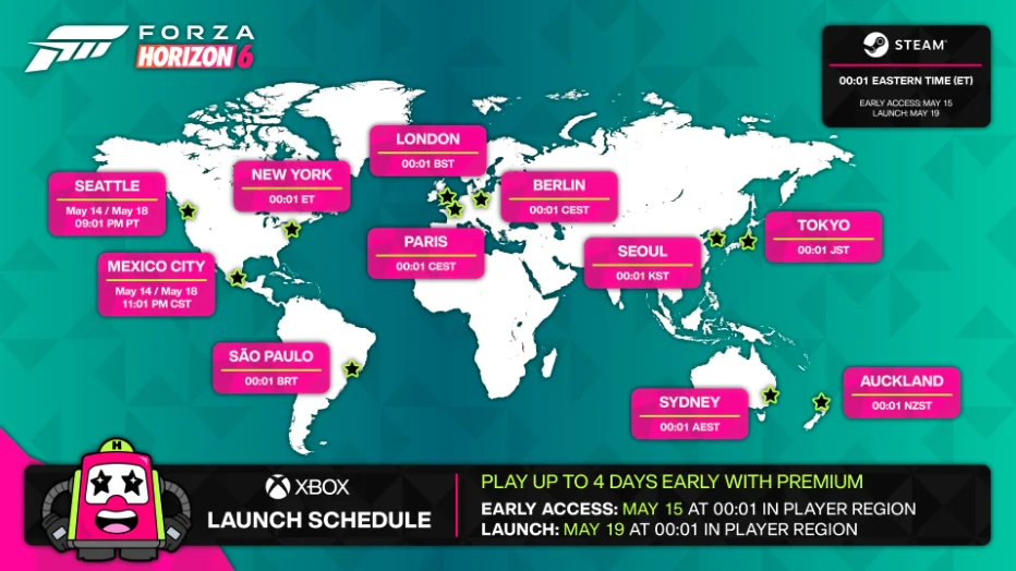 Forza Horizon 6 en 2026 : guide des horaires, préchargement et taille