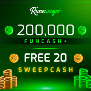 Runewager 200000 Fun Cash + FREE 20 Sweep Cash